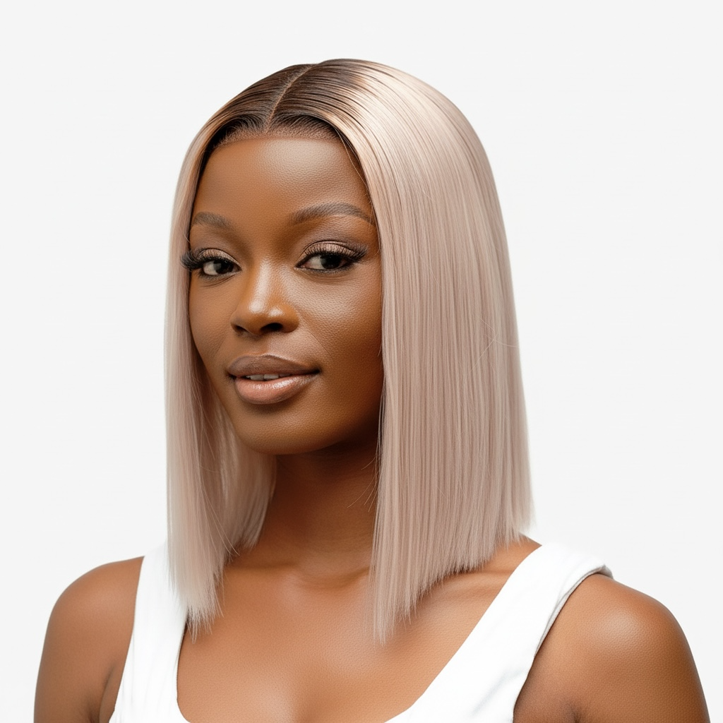 Ladina Hair Brazilian 12” Straight Silver Grey Bob Lace Wig