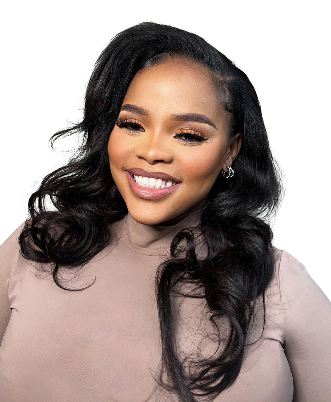 16″ Kinky Straight Half Wig