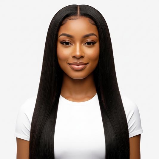 Ladina 22" Vietnamese Bone Straight Double Drawn Full Frontal HD Lace Wig